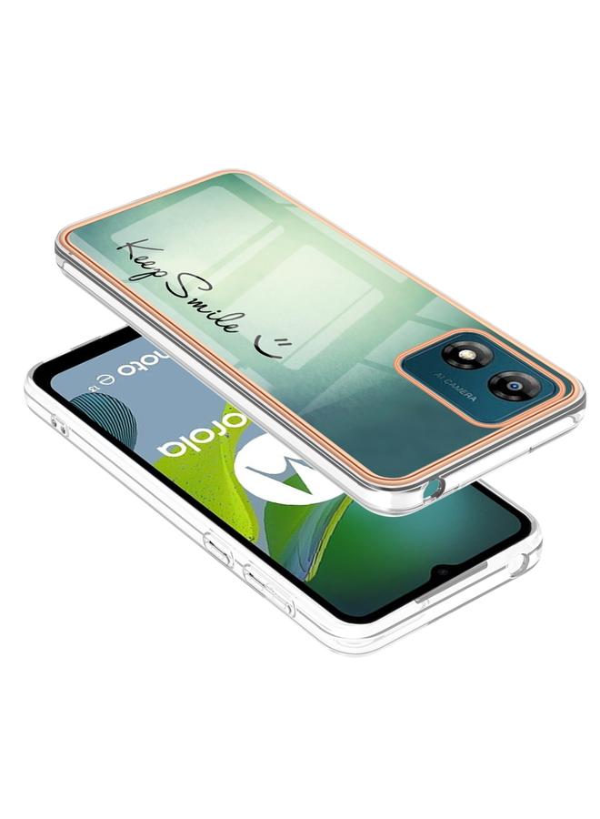 اس-توب جراب لهاتف Motorola Moto E13، جراب IMD مزدوج الجوانب من الرخام المطلي بالكهرباء - Image 3