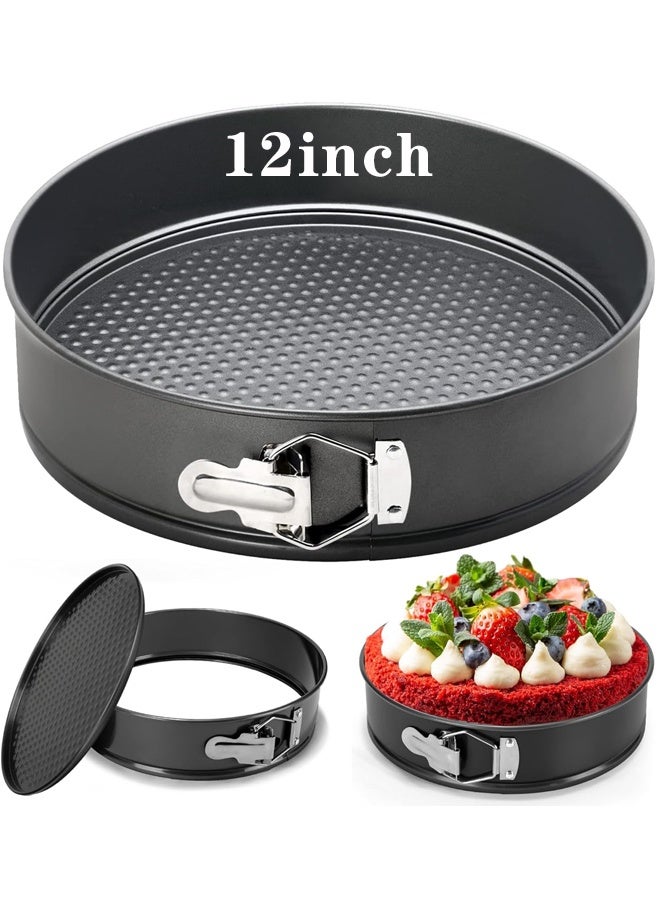 12 بوصة Springform Cheesecake Pan مع القاع القابل للإزالة، الخبز القالب، الكعكة المستديرة المقاومة للتسرب الخبز Pan - Image 1