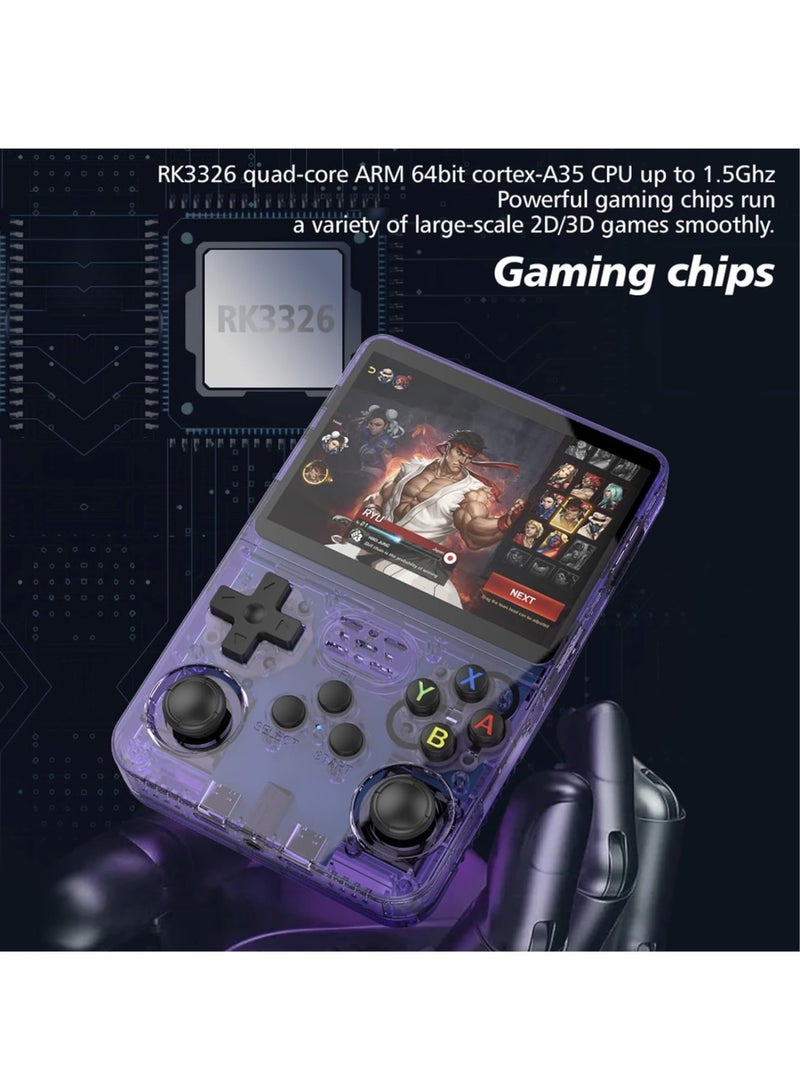 R36S Handheld Retro Gaming Console Linux System with 128G TF Card, Preloaded with 15000+ Games, Retro Video Game Console 3.5-inch IPS Screen (White 128G) - Image 5