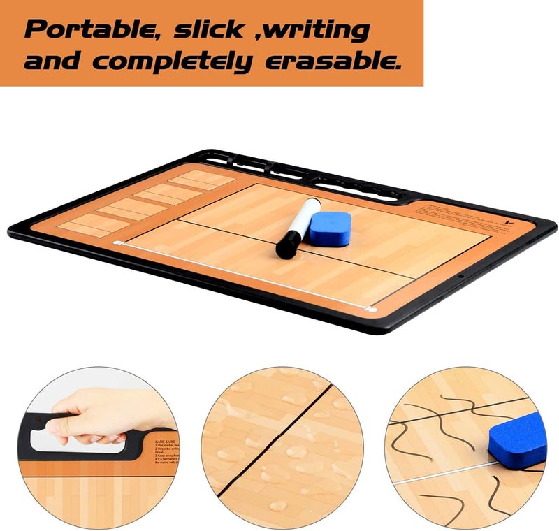 LEAP Coach Board Premium Tactical Clipboard Two Sides with Full & Half Court Dry Erase Marker Board for Basketball, Baseball, Soccer, Football, Hockey - Image 2