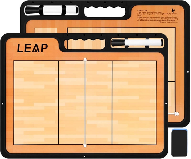 LEAP Coach Board Premium Tactical Clipboard Two Sides with Full & Half Court Dry Erase Marker Board for Basketball, Baseball, Soccer, Football, Hockey - Image 1