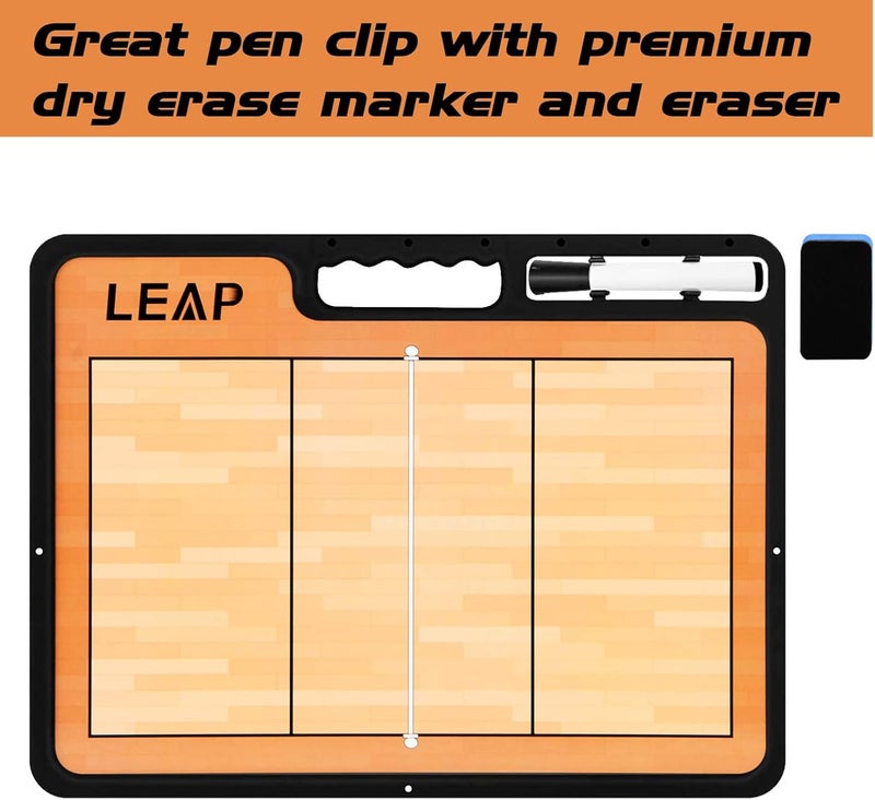 LEAP Coach Board Premium Tactical Clipboard Two Sides with Full & Half Court Dry Erase Marker Board for Basketball, Baseball, Soccer, Football, Hockey - Image 4