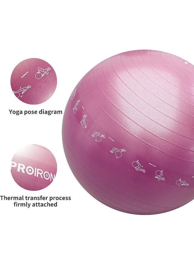 PROIRON Yoga Ball Anti-Burst Exercise Ball Chair with Quick Pump Slip Resistant Gym Ball - Image 2