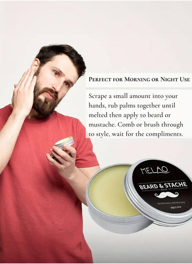 MELAO - MELAO Shaving Cream Beard Wax Beard Cream Moisturizing Nourishing Care Beard Wax Shaping - Image 1