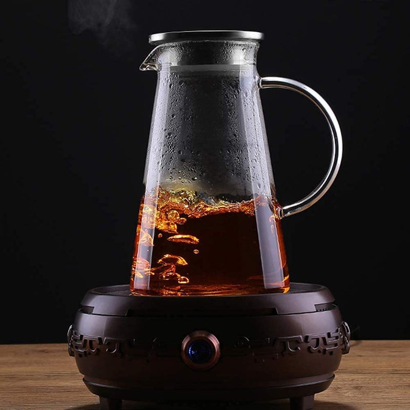E - Ezra Ezra Borosilicate Multipurpose Glass Water & Juice Jug/Pitcher with Lid & Handle Hot & Cold (1.8 LTR) 1800 ML  - Image 2