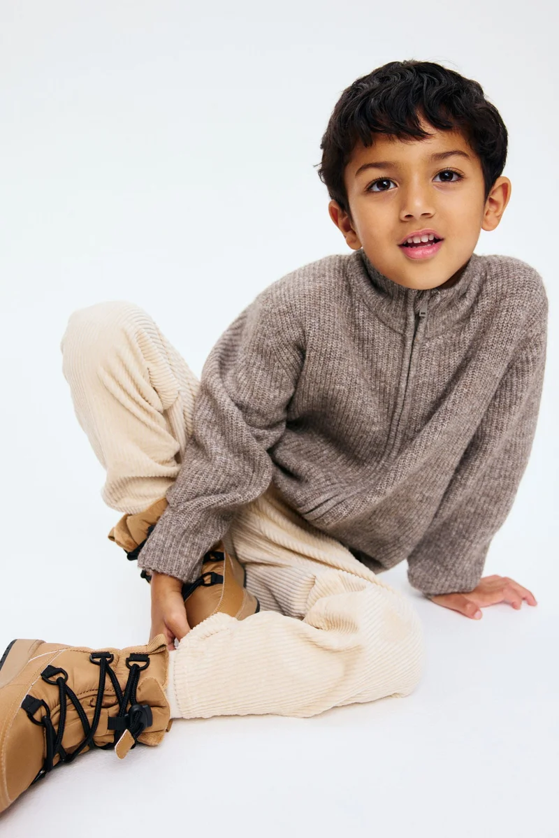 H&M Rib-knit zip cardigan