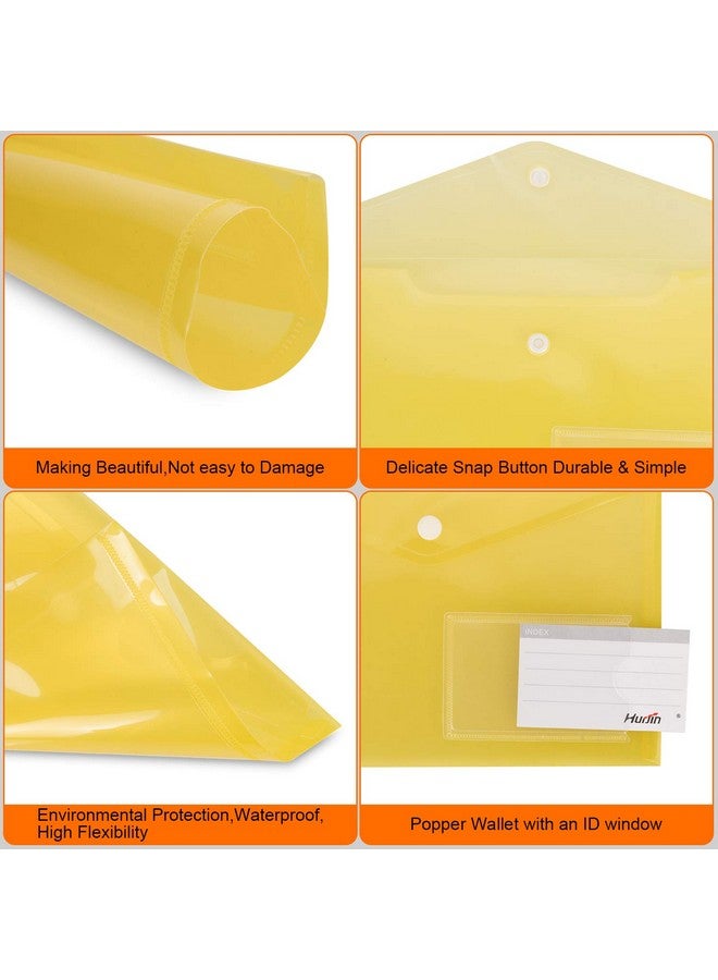 Acrux7 24Pcs A5 Poly Envelope Folders A5 Plastic Envelopes With Snap Closure Clear A5 Document Storage Folder With Pockets For School Home Work And Office Organization Multicolored - Image 3
