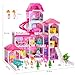 TEMI Villa Toys for 3 4 5 6 7 8 Years Old Girls 4 Storeys 10 Rooms Indoor Playset with 2 Dolls Figures Furniture and Accessories Pretend Girls Plays Building Toys Gifts - Image 4