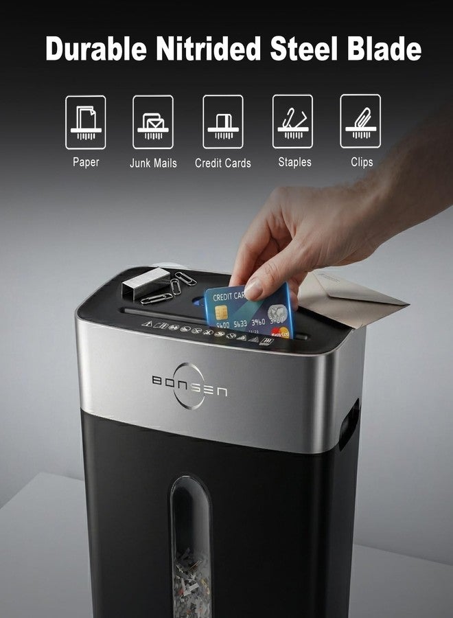 BONSEN 10-Sheet Cross-Cut Shredder for Home Office, P-4 high Security, Quiet, Credit Card Shredder, jam-Proof System, 4-Gallon bin - Image 3