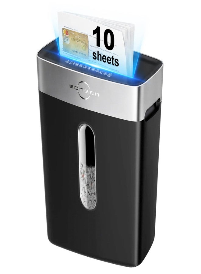 BONSEN 10-Sheet Cross-Cut Shredder for Home Office, P-4 high Security, Quiet, Credit Card Shredder, jam-Proof System, 4-Gallon bin - Image 1