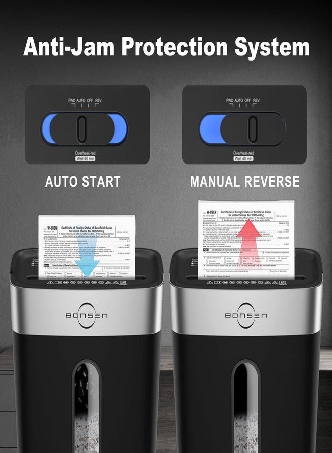 BONSEN 10-Sheet Cross-Cut Shredder for Home Office, P-4 high Security, Quiet, Credit Card Shredder, jam-Proof System, 4-Gallon bin - Image 5