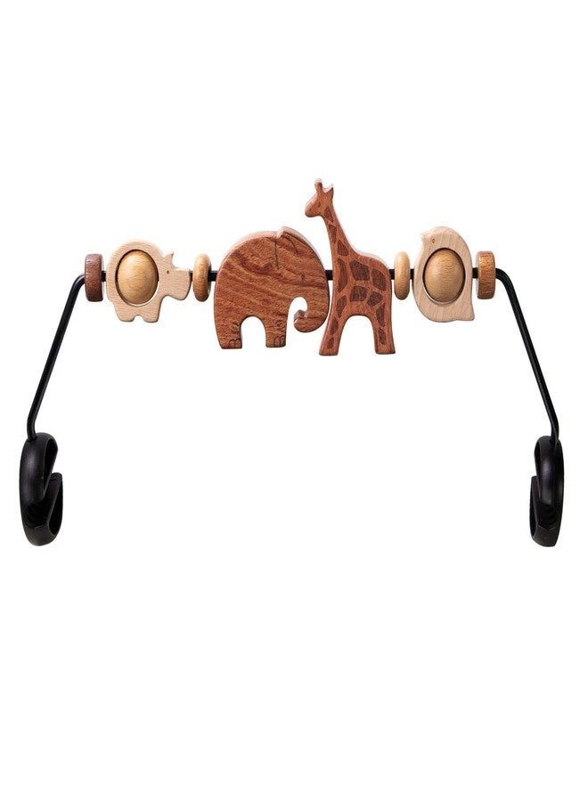 TinlyFinly Baby Bouncer Toy Bar Wooden Compatible with Baby Bjorn, Bouncer Toy Attachment Tight and Secure Fit, So Fun to Watch, Touch and Spin for Babies All Ages - Animals - Image 1