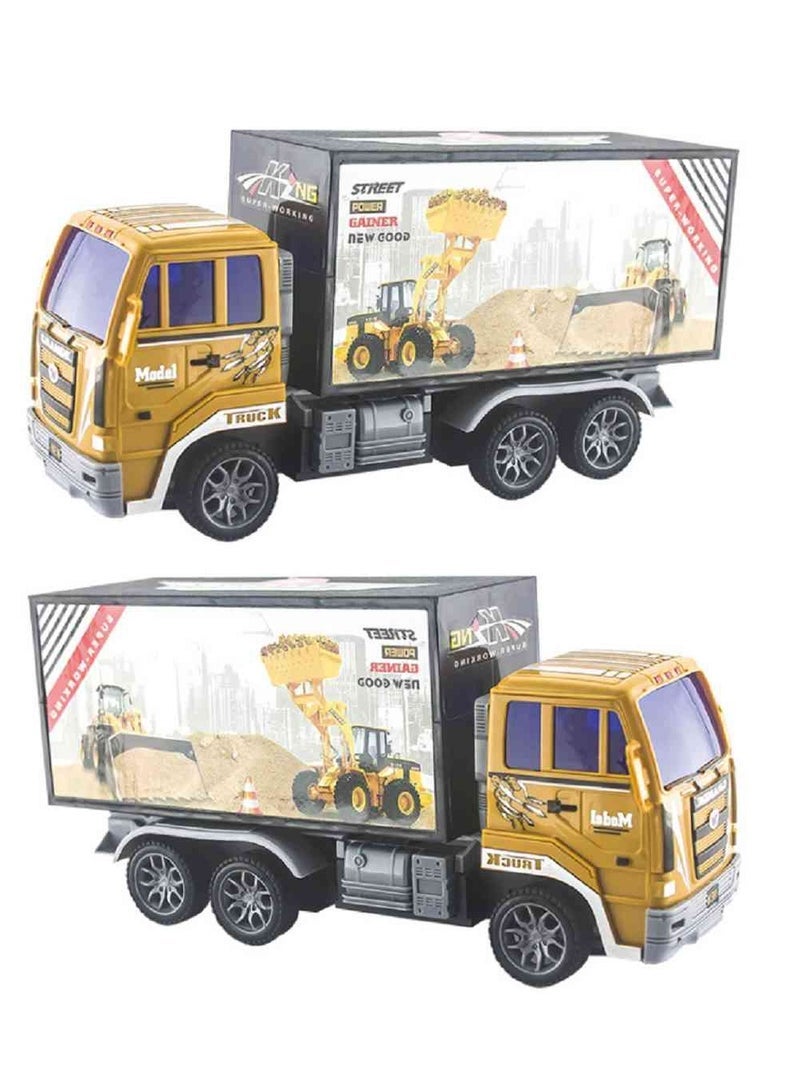 UKR Construction Truck RC | Remote Control Learning & Educational Toy for Kids | Realistic Design, 4 Functions, 27MHz, Lights Up While Driving | Yellow - Image 2