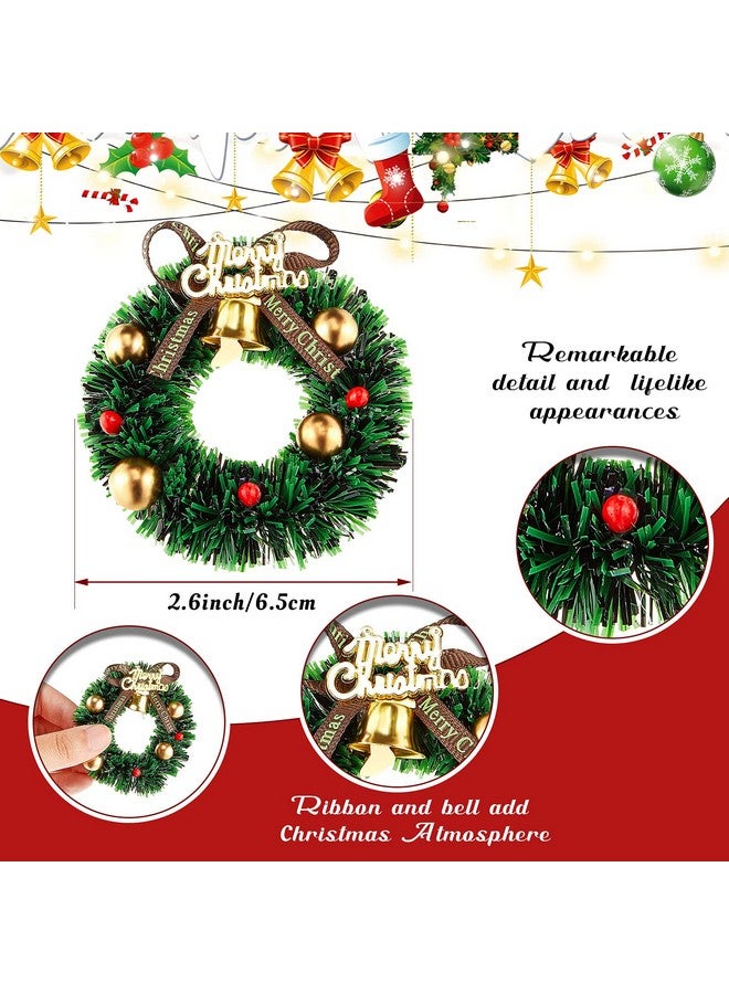 Mtlee 30 Pieces Dollhouse Miniature Christmas Wreath 1:12 Mini Dollhouse Accessories Mini Wreaths Farmhouse Mini Artificial Christmas Wreaths Ornaments For Dollhouse Windows Fireplace Kitchens Decorations - Image 3