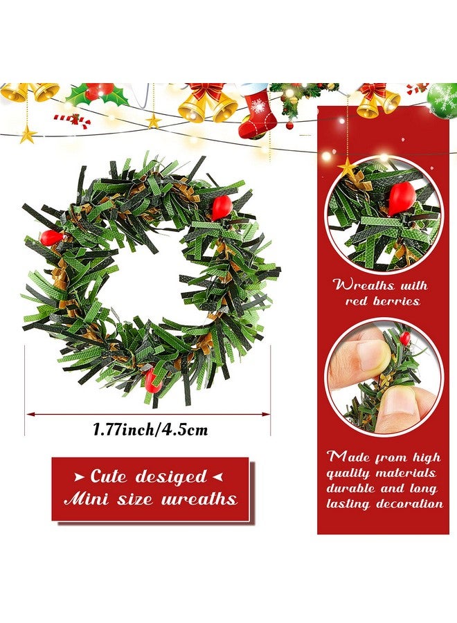 Mtlee 30 Pieces Dollhouse Miniature Christmas Wreath 1:12 Mini Dollhouse Accessories Mini Wreaths Farmhouse Mini Artificial Christmas Wreaths Ornaments For Dollhouse Windows Fireplace Kitchens Decorations - Image 4