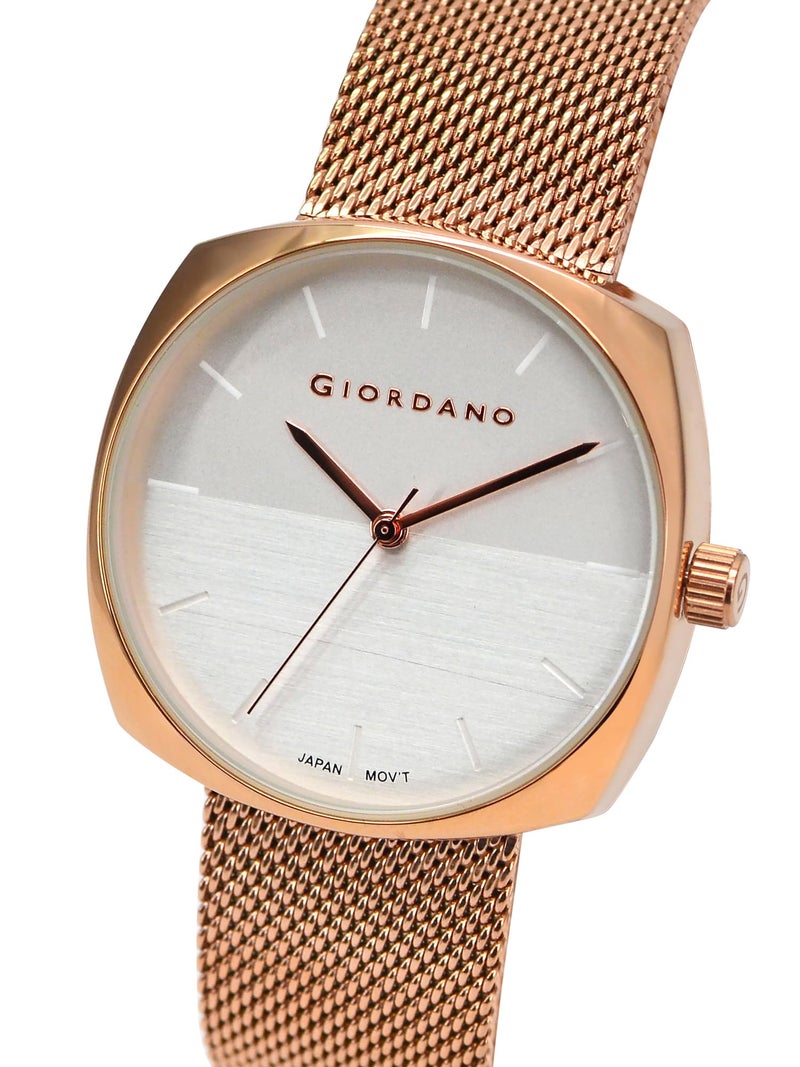 Giordano Analog Stylish Watch for Women Water Resistant Fashion Watch Round Shape with 3 Hand Mechanism Wrist Watch to Compliment Your Look/Ideal Gift for Female - GZ-60076-22 - Image 3