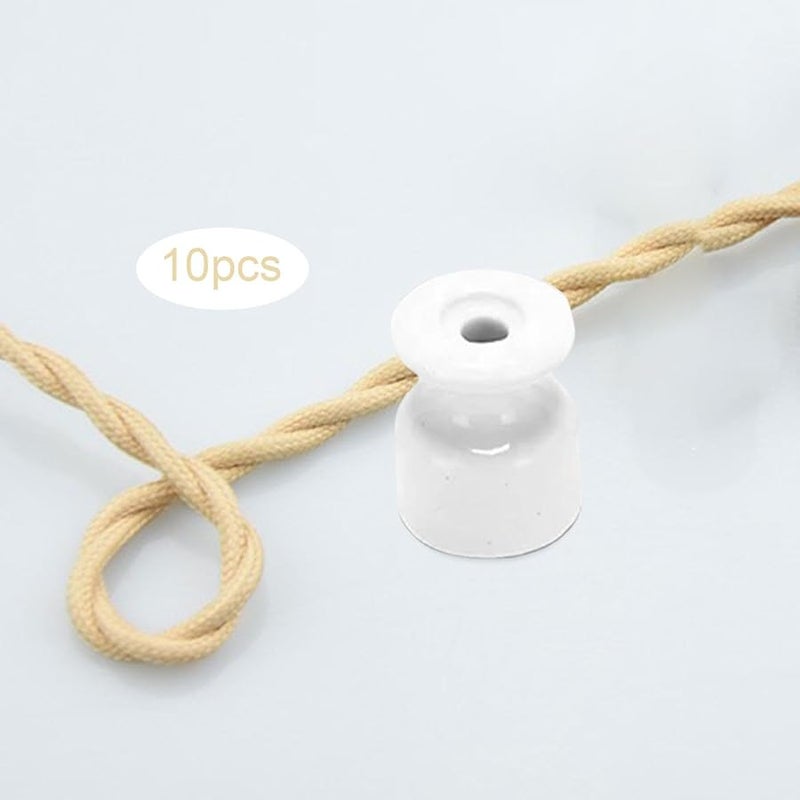 White Porcelain Insulators 10 Pieces Electrical Cable Fastening Accessories 1 9cmx2 4cm - Image 5