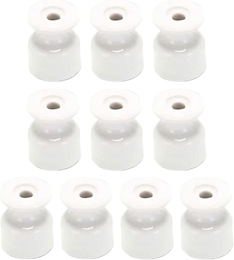 White Porcelain Insulators 10 Pieces Electrical Cable Fastening Accessories 1 9cmx2 4cm - Image 1
