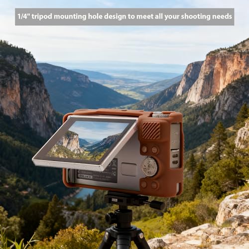 Frevyve Case for Canon PowerShot SX740 HS, SX730 HS Camera, Soft Silicone Protective Case, Slim Fit Sleeve with Removable Lens Cover and Screen Protector Accessories, Anti-Scratch (Dark Brown) - Image 4