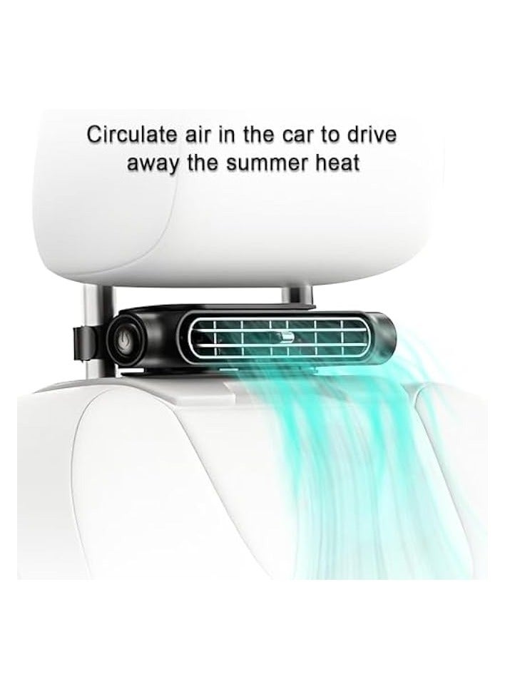 erorex Portable USB Car Seat Fan, Adjustable Upper and Lower Air Vents Headrest Car Fan with Twin Turbo and 3 Wind Speeds, Cooling Fan for Vehicles  - Image 4