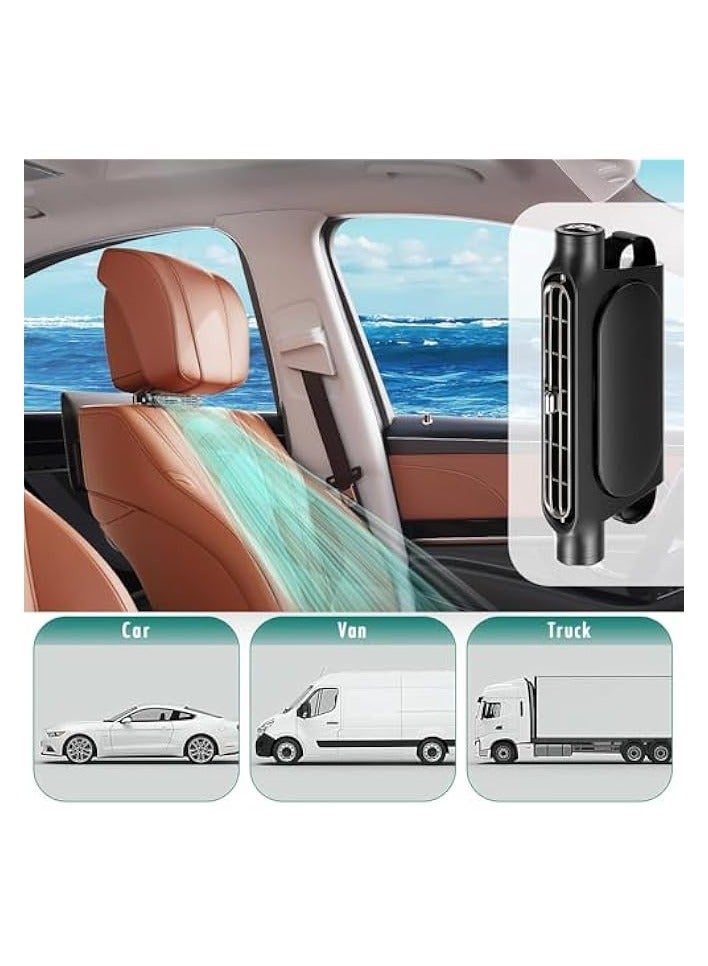 erorex Portable USB Car Seat Fan, Adjustable Upper and Lower Air Vents Headrest Car Fan with Twin Turbo and 3 Wind Speeds, Cooling Fan for Vehicles  - Image 5