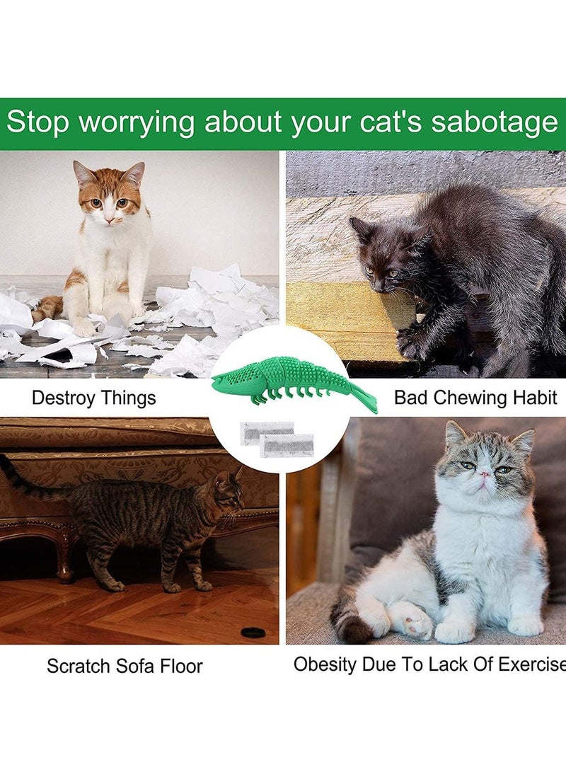SYOSI Cat Catnip Toys Interactive Toothbrush Chew Toy for Kitten Kitty Cats Teeth Cleaning Dental Care Crayfish Shape Pet - Image 2