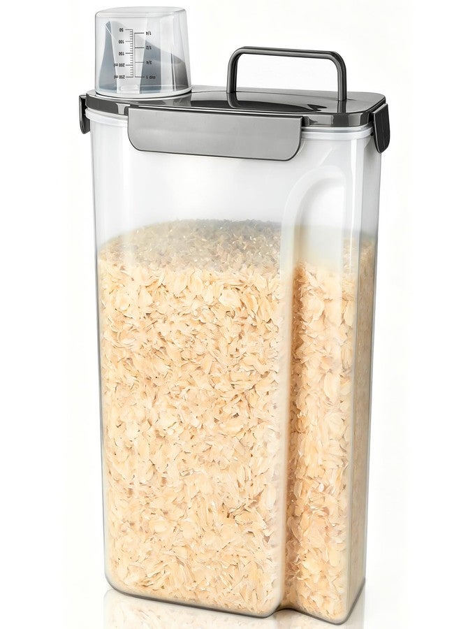 Komzon Rice Storage Containers, 20 LB Rice dispenser with Pouring Spout Portable Handle for Flour, Pasta, Grain and Baking, Pet Dog Cat Bird Food Container Grey - Image 1