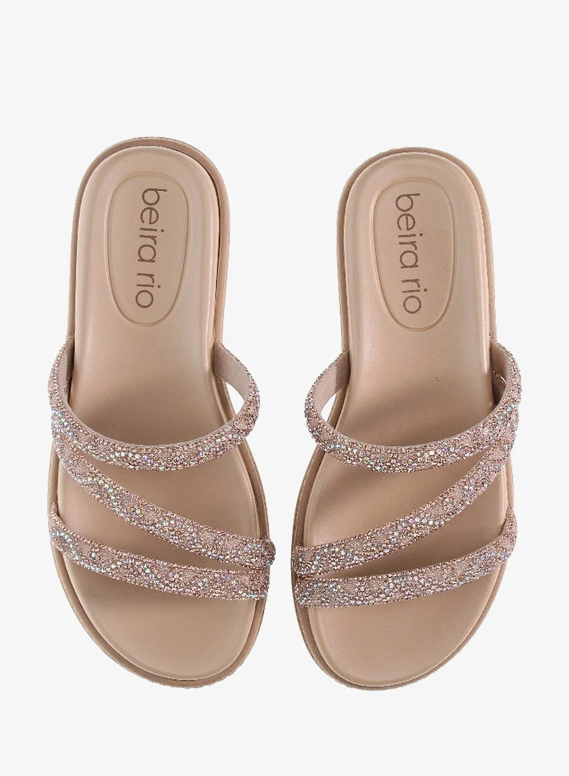 Beira Rio Beige Flat Sandals for Women – Stylish Ladies Flat Sandals & Comfortable Flat Slippers for Women | Best Price UAE