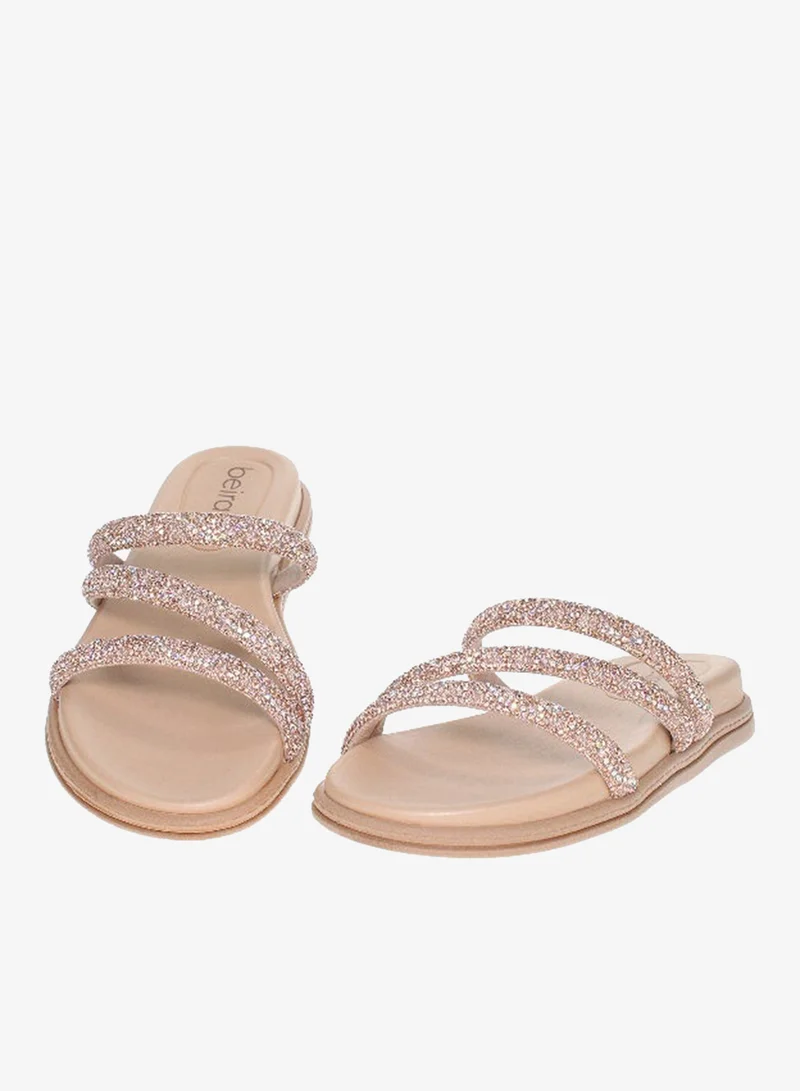 Beira Rio Beige Flat Sandals for Women – Stylish Ladies Flat Sandals & Comfortable Flat Slippers for Women | Best Price UAE