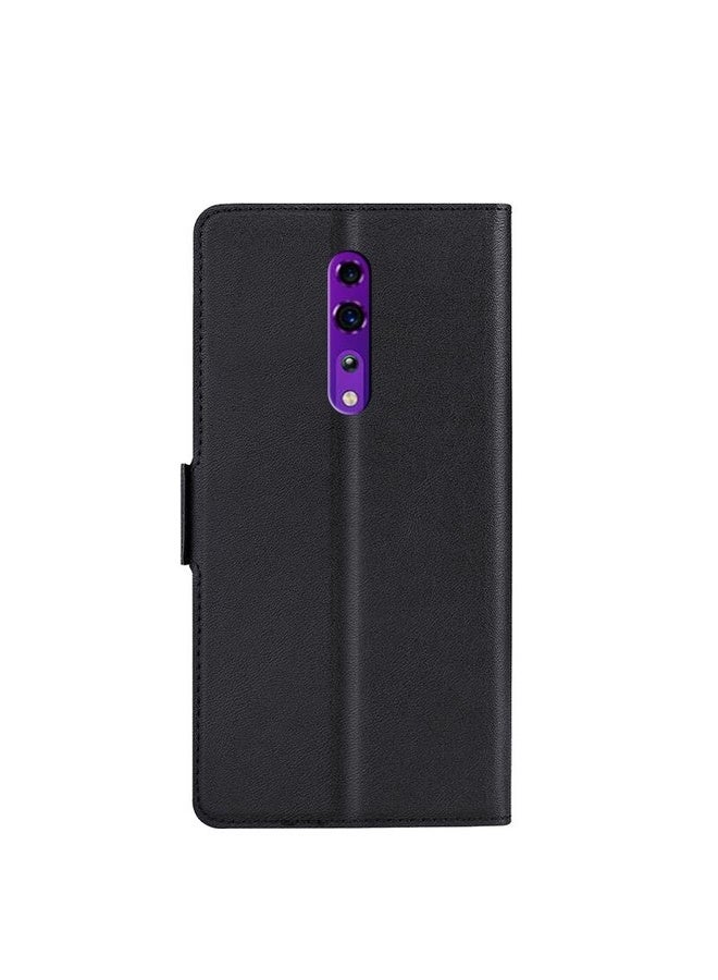 Case Cover For OPPO Reno Z Ultra-thin Voltage Side Buckle PU + TPU Leather Phone Case(Black)