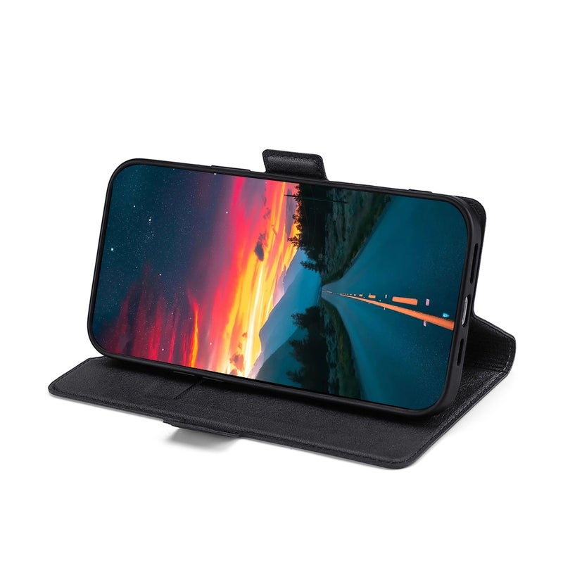 HuHa Case Cover For OPPO Reno Z Ultra-thin Voltage Side Buckle PU + TPU Leather Phone Case(Black) - Image 4