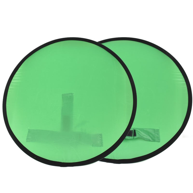 Spot single-sided background board green screen vibrato live e-sports open black set chair folding reflector processing 142CM single-sided green round background board - Image 3