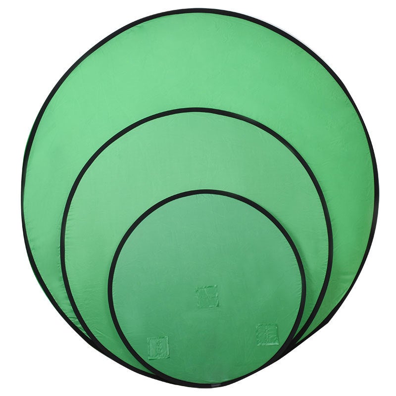 Spot single-sided background board green screen vibrato live e-sports open black set chair folding reflector processing 142CM single-sided green round background board - Image 4
