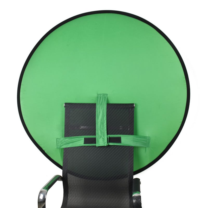 Spot single-sided background board green screen vibrato live e-sports open black set chair folding reflector processing 142CM single-sided green round background board - Image 2