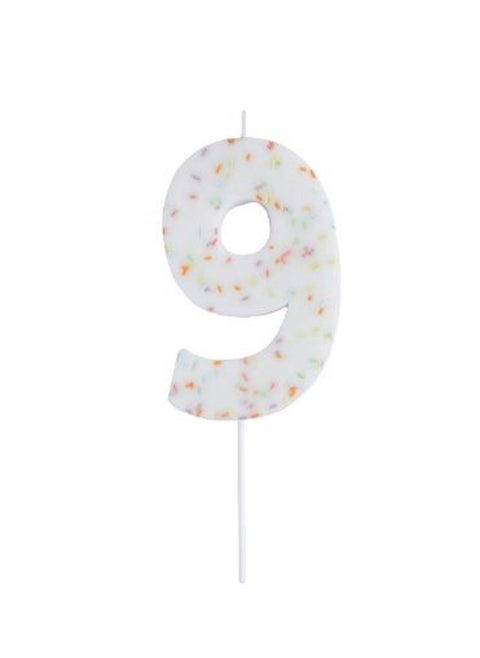 Jumbo Number '9' Sprinkle Candle