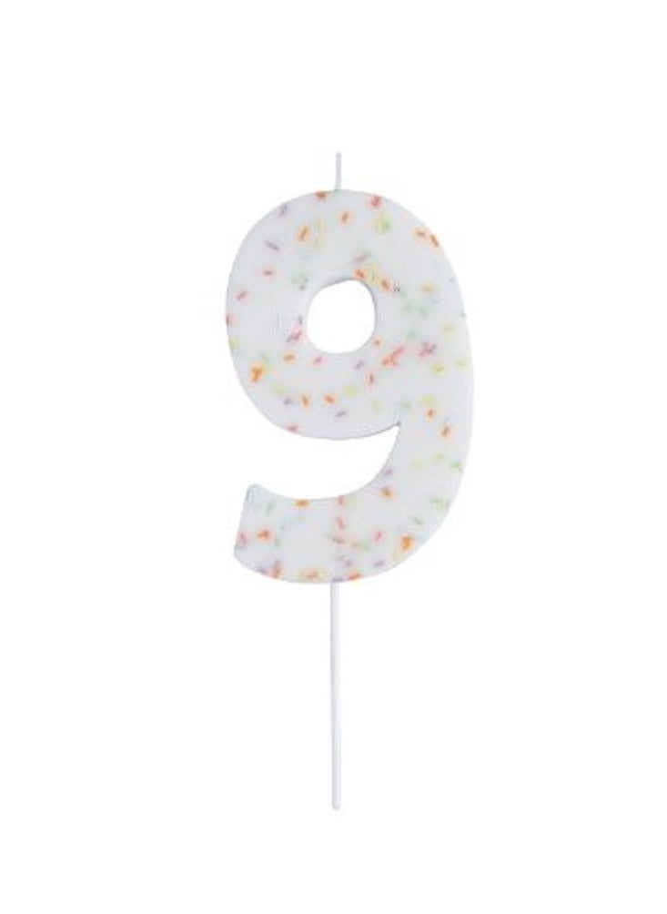 Hootyballoo Jumbo Number '9' Sprinkle Candle 