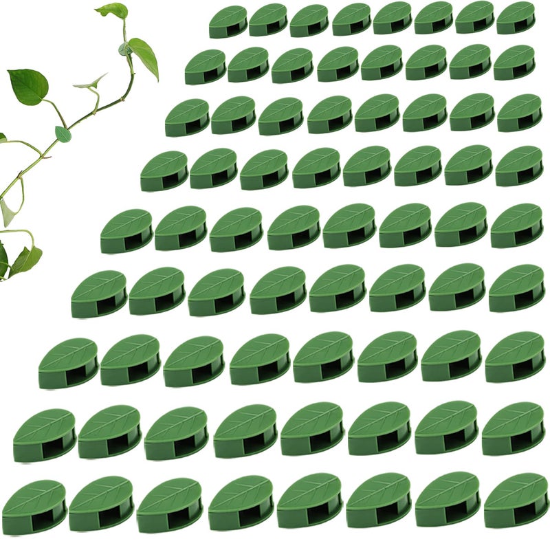 LUOTIVON 72 Pcs Plant Climbing Wall Fixture Clips, Plant Fixer Invisible Wall Vines Fixing Clips with 72 Pcs Acrylic Adhesive Sticker, Self-Adhesive Hook Plant Vine Support Holder - Image 1