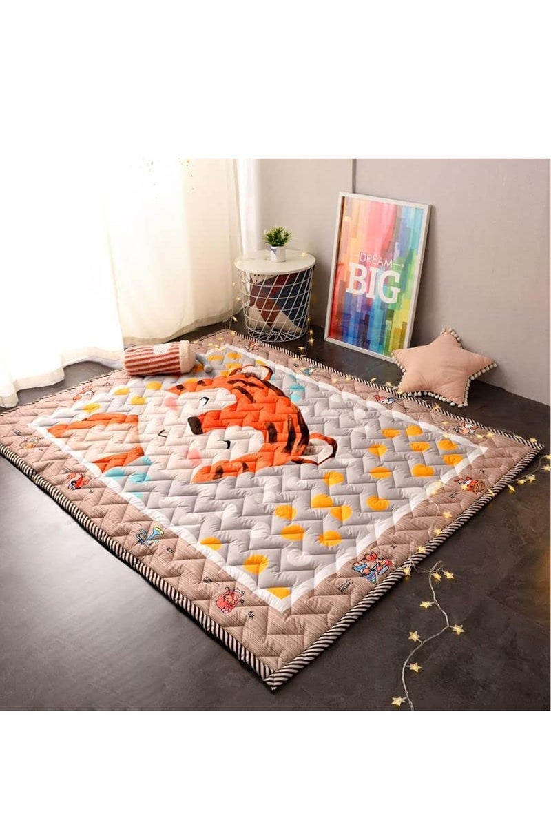 MONOGUE Soft Thick Baby Play Mat Washable Non-Slip Crawling Mat Skin-Friendly Cotton for Babies & Toddlers - Image 1