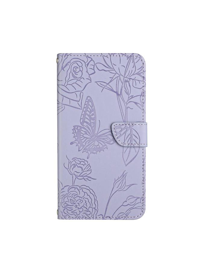S-TOP Case For OnePlus 12 5G Global Skin Feel Butterfly Peony Embossed Leather Phone Case - Image 2