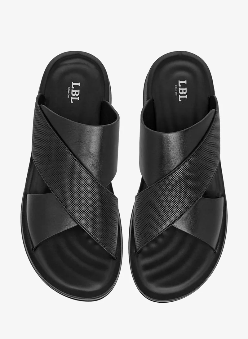 LBL by Shoexpress BLACK Men Cross Strap Arabic Sandals for Men | Best Price UAE