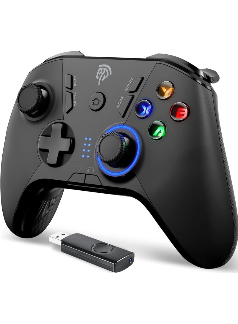 EasySMX 9110 Wireless Gaming Controller for Windows PC/Steam Deck/PS3/Android TV BOX, Dual Vibrate Plug and Play Gamepad Joystick with 4 Customized Keys, Battery Up to 14 Hours, Work for Nintendo Switch - Image 1