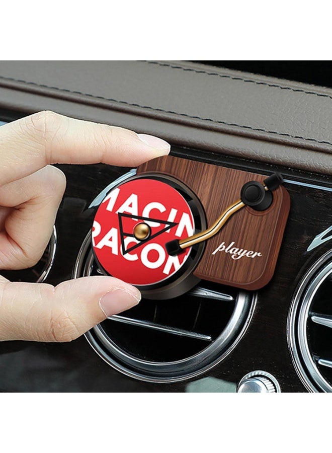 Kimaya Car Scent Vent Clip Fragrance Diffuser, Record Player Car Air Freshener, Aroma, Vanilla Scented with 3 Popular Custom Air Freshening Decorative CD's, Perfect Gift For Music Lovers, White - Image 3