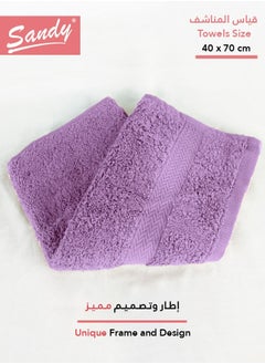 Sandy Sandy 100% Cotton Luxury Bath Towel for Face, Ideal for Daily Use, Quick Dry, High Absorbent and Super Soft 70x40 cm, Purple  - Image 2