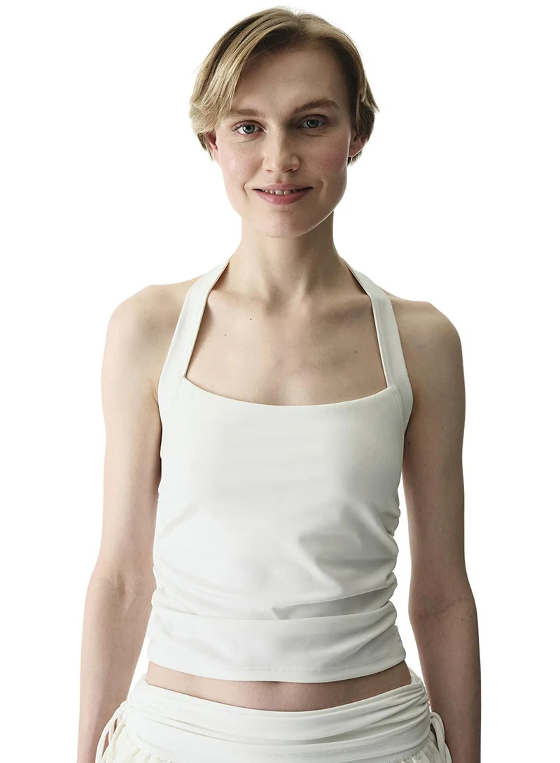 Penti Women's Easy-Care Sports Cloud Halter Neck Top - White