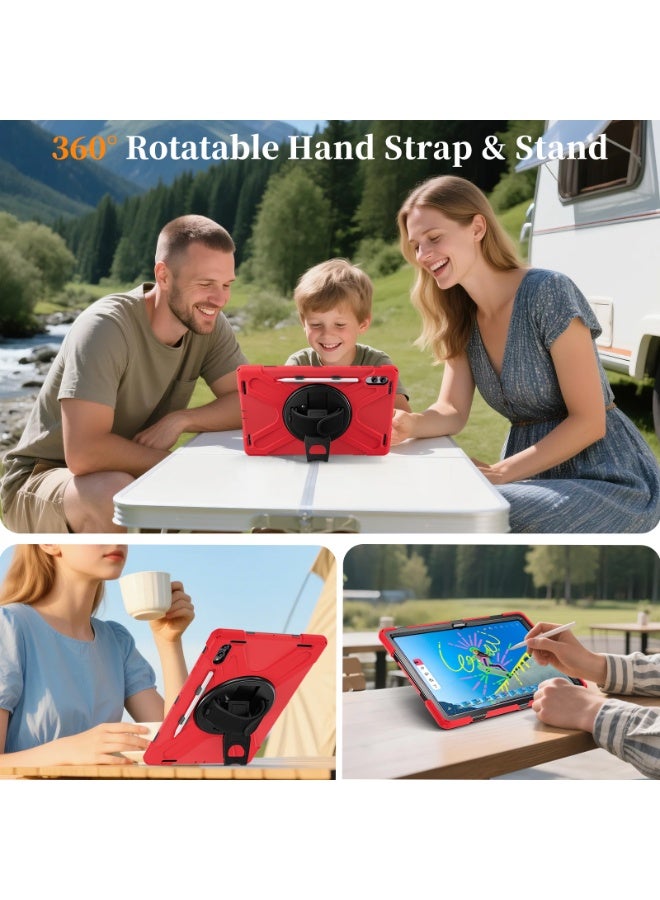 عام غطاء لسامسونج جالاكسي تاب S11 الترا 2025، غلاف مقاوم للصدمات مع حامل دوار 360 درجة وحزام يد/قلم لغطاء جالاكسي تاب S11 الترا. - Image 3