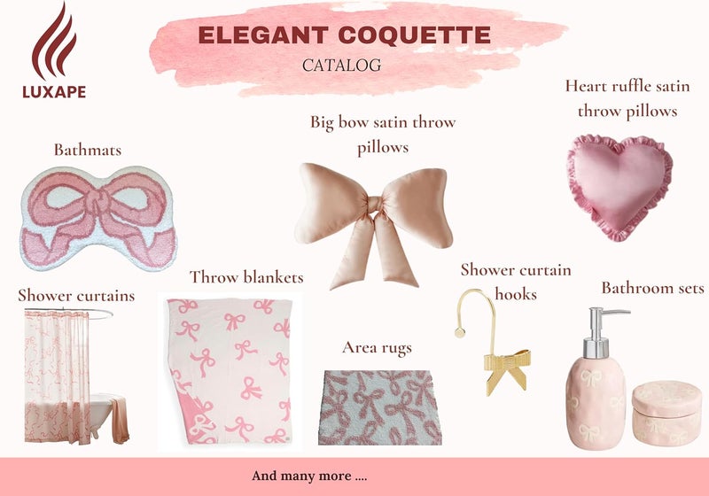 Luxape Big Bow Pillow - Silky Satin Shaped Throw Pillow - Coquette Room Decor - Pink Nursery Bow Decor (Rosewood) - Image 4
