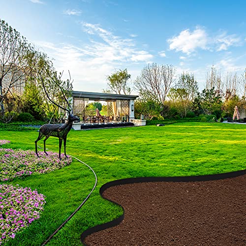 Watayo 50 FT Grass Barrier Landscape Edging Coil - 5 inch Depth Terrace Board Edging - Flexible Garden Bed Weed Barrier for Lawn Area Driveway Path Sidewalk - Image 4