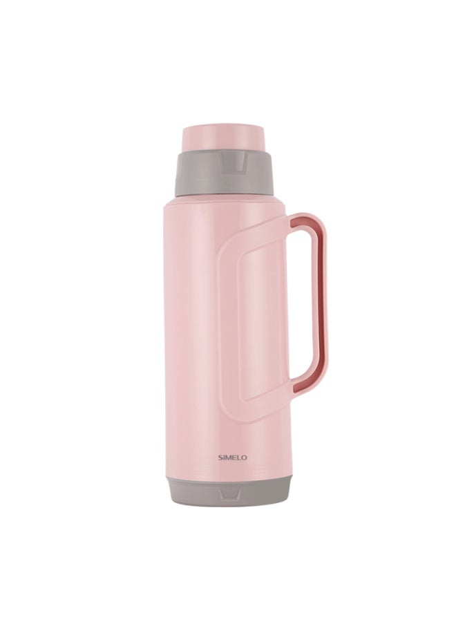 Simelo Insulated Bottle With Glass Inner Liner, 304 Stainless Steel Lid, Thickened Hot Water Thermos For Students' Dormitory, 2.0l Elegant Pink - Image 5