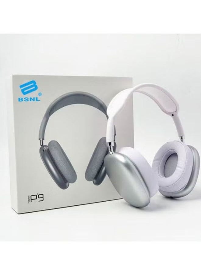 BSNL P9 Bluetooth Wireless Headset Over-Ear Headphones with Built-in Mic – Hi-Fi Stereo Sound, Noise Isolation, Foldable Design, Comfortable Earcups, Long Battery Life, Universal Compatibility for Smartphones, Laptops & Tablets White  - Image 2