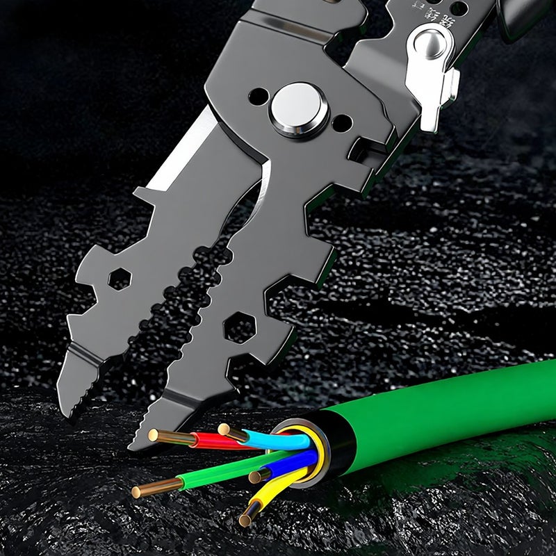 Multi-functional Chrome Vanadium Steel Pliers Electrician Wire Separating Crimping Stripping Cutting Winding Clamping Tools for Home Appliance Maintenance - Image 4